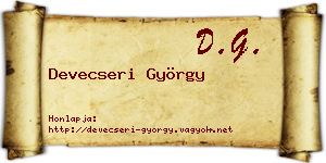 Devecseri György névjegykártya