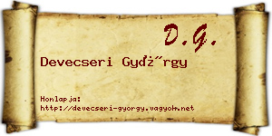 Devecseri György névjegykártya